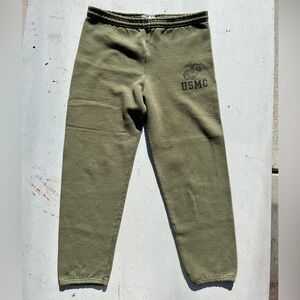 Men's Vintage Soffe Green USMC Joggers S Sweats Military USA Stretch Active Gym
